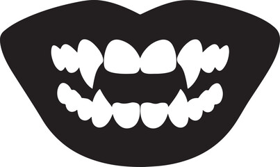 Vampire teeth icon silhouette