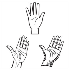 Obraz premium human hand vector line art