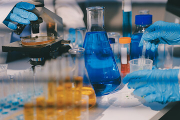 Researchers working in the clinical laboratory