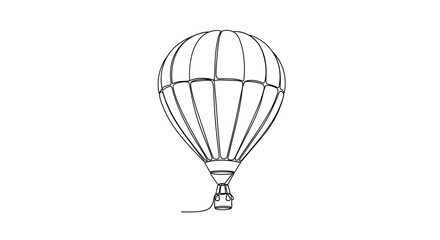 Obraz premium Hot air balloon ride illustration vector graphic design travel adventure line art drawing white background isolated