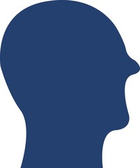Silhouette of human heads with speech and thought concepts on blue background