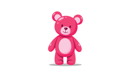 Naklejka premium A cute pink teddy bear standing and looking forward
