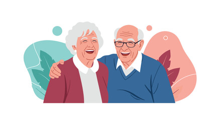 Happy elderly couple enjoying their golden years together.