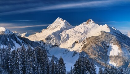 The Snowcovered Peak Of Birnhorn In Austrian Alps In The Region Of Saalfelden Leogang Inn The County Of Zell Am Se