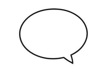 Outline speech bubble icon representing communication, conversation, discussion, message, and dialogue with transparent background