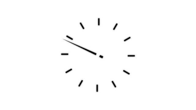 Clock spinning, watch animation on transparent background with alpha channel. Clock icon flat style 24 hours day fast speed with moving timer clock.
