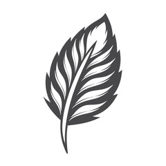 Fototapeta premium Two bold outlined bay leaves are shown overlapping in a minimalist drawing