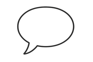 Empty speech bubble outline for communication, dialogue, and chat, transparent background for easy overlay