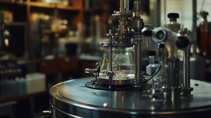 Close-up view of advanced lab equipment used for chemical engineering experiments