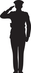 Soldier Salute Silhouette Shape Vector Illustration