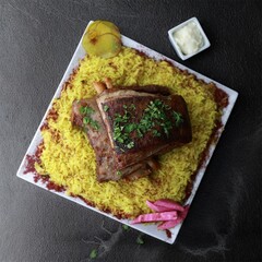 Lamb with Rice — Middle Eastern food 