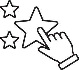 Customer experience, review t,estimonials, feedback, social network icons. Modern graphic design concepts, simple outline elements collection. 
