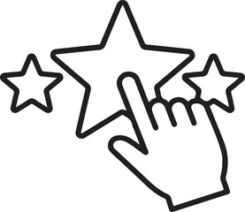 line icons related to customer experience, client satisfaction, review, feedback. Outline icon collection.

