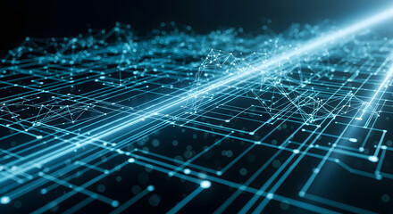 Future Tech Light Grid Vol. 15 – Abstract Digital Network Background