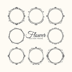 Elegant ornate floral border design with decorative flourishes