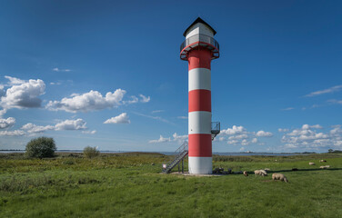 Lighthouse on the coast of the river Elbe.