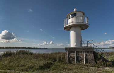 Lighthouse on the coast of the river Elbe.