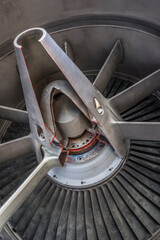 jet engine fan of a historic fighter plane 