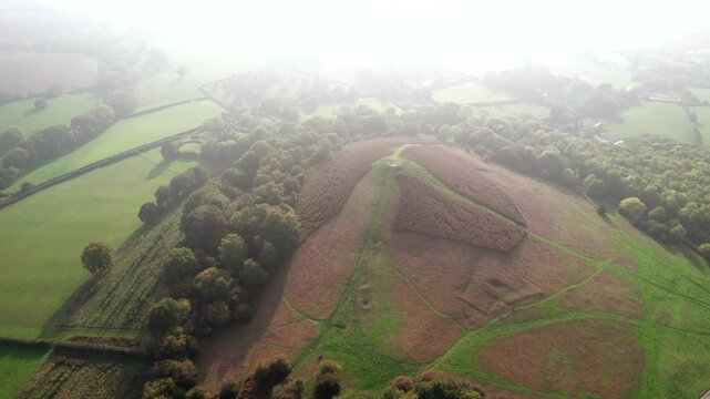 Cam Peak in Cotswolds, near Dursley and Uley. Autumn Travel in United Kingdom