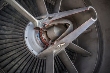 jet engine fan of a historic fighter plane 