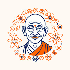 Gandhi design of vector illustration