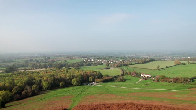 Cam Peak in Cotswolds, near Dursley and Uley. Autumn Travel in United Kingdom