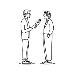 Journalist interviewing a professional during a conversation, symbolizing communication, media, and the exchange of ideas in modern journalism.