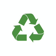 Green recycling symbol with three chasing arrows