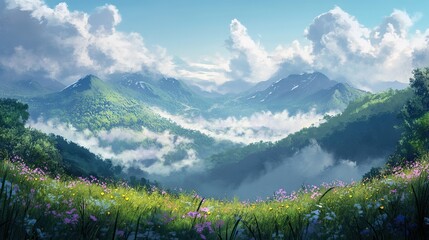 landscape, mountain, sky, mountains