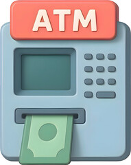 
현대적인 3D ATM 아이콘 디자인