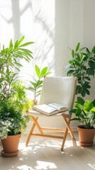 Fototapeta premium Serene lifestyle moment with cozy decor and soft light.