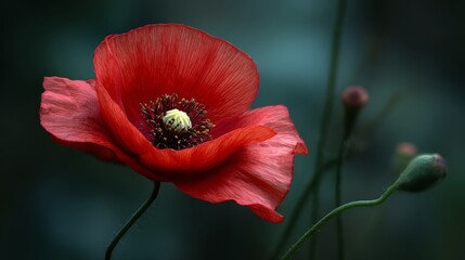 Red poppy symbolizes Remembrance Day in Canada, nature&rsquo;s tribute on November 11th.
