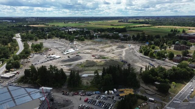 Ottawa hospital early stages of construction aerial