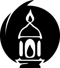 Beautiful Ramadan Light Candle Decoration with Glowing Lantern Ambience