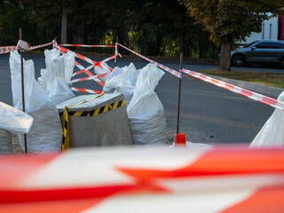 Road Work Zone With Clear Barriers