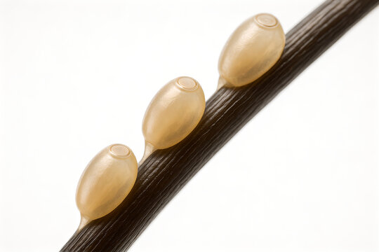 Photorealistic 3D medical illustration of pubic louse (Pthirus pubis), macro close-up showing crab-like body, thick claws gripping a single hair shaft, chitin texture and segmentation accurate