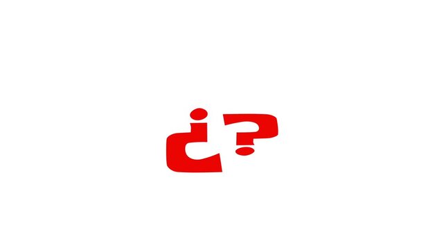 Bouncing question marks looping animation on white background