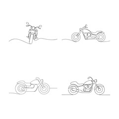 Single line art motorcycles bike vehicle