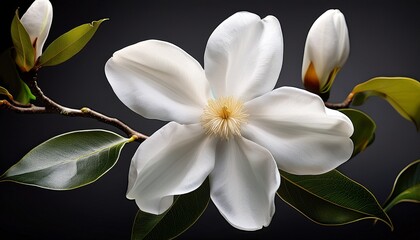 Fototapeta premium White Blossom Of A Magnolia Stellata