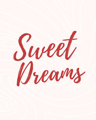 Sweet Dreams Poster - Bedroom Decor, Retro Wall Art, Pink Red Typography Poster, Coquette Room Decor, Trendy Wall Art, Digital Download