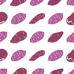 Seamless pattern set of colorful vegetables and fruits. Hand-drawn healthy food design perfect for kitchen decor, packaging, fabric, and eco product backgrounds.