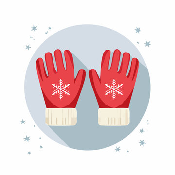 Ic&ocirc;ne vectorielle simple de gants chauds pour No&euml;l
