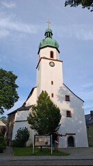 Fototapeta premium Oberkotzau, Germany: St. Jakobus, an Evangelical Lutheran Church in Bavaria