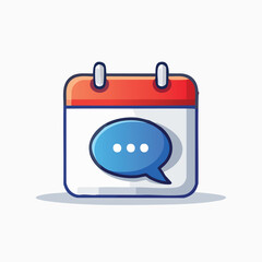 Cartoon Calendar with Speech Bubble Icon