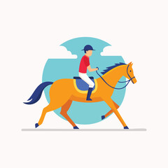 Illustration of a Horse and Rider in Motion