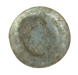 Old bolt heads isolated on a white background