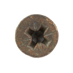 Old screw and nail heads