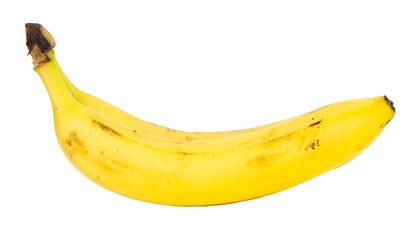 Two yellow bananas isolated on a white background