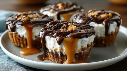 Delightful dessert cups filled with creamy peanut butter and yogurt