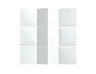 A precisely folded white paper, showing creases for easy division into equal parts
